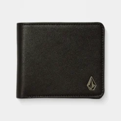 Slim Stone Small Wallet - Black