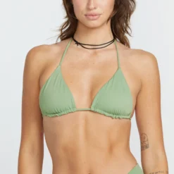 Simply Seamless Triangle Bikini Top - GRASS GREEN -Volcom Store O1412508 GGN 1