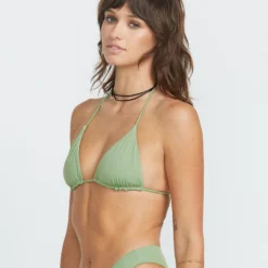 Simply Seamless Triangle Bikini Top - GRASS GREEN -Volcom Store O1412508 GGN 2