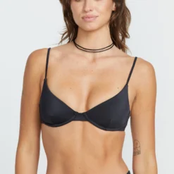 Simply Seamless Demi Uwire Bikini Top - BLACK -Volcom Store O1512504 BLK 1