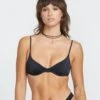 Simply Seamless Demi Uwire Bikini Top - BLACK 2 Simply Seamless Demi Uwire Bikini Top - BLACK -Volcom Store O1512504 BLK F