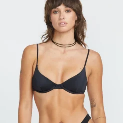 Simply Seamless Demi Uwire Bikini Top - BLACK