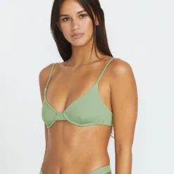 Simply Seamless Demi Uwire Bikini Top - GRASS GREEN 10 Simply Seamless Demi Uwire Bikini Top - GRASS GREEN -Volcom Store O1512504 GGN 2