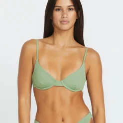 Simply Seamless Demi Uwire Bikini Top - GRASS GREEN
