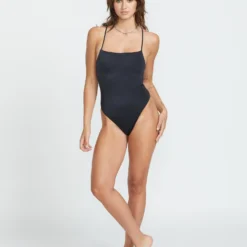 Simply Seamless Crossback One Piece Swimsuit - BLACK -Volcom Store O3012500 BLK 3