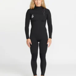 3/2Mm Chest Zip Wetsuit - BLACK