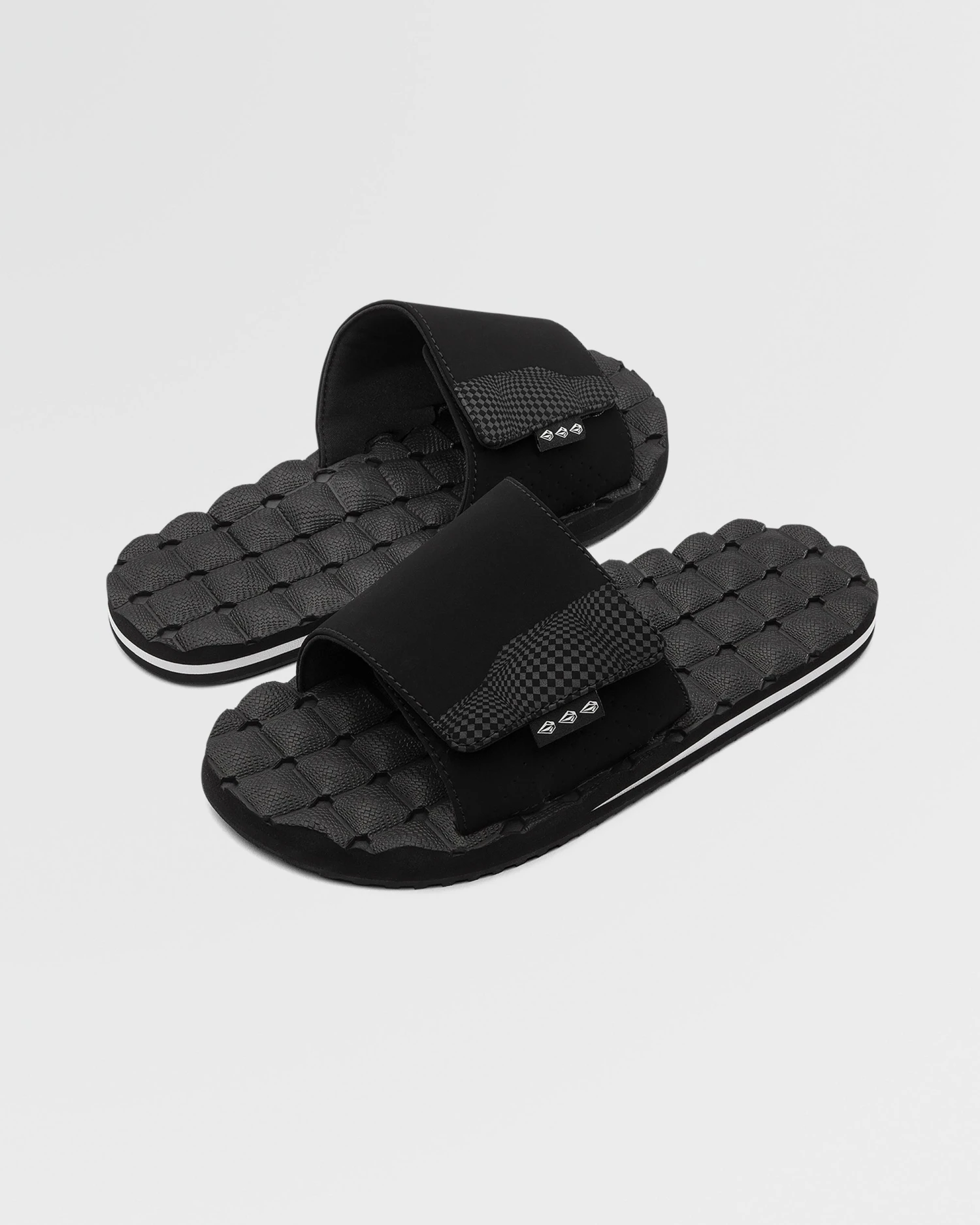 Recliner Slide Sandals - BLACK WHITE 3 Recliner Slide Sandals - BLACK WHITE