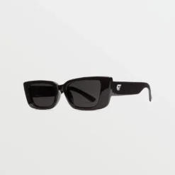 Strange Land Gloss Black Sunglasses (Gray Lens) - BLACK