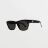 Stoneview Gloss Black Sunglasses (Gray Lens) - BLACK -Volcom Store VE04400201 BLK F